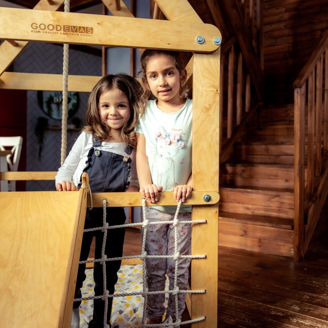 3-in-1 Wooden Playhouse with Swings and Seesaw