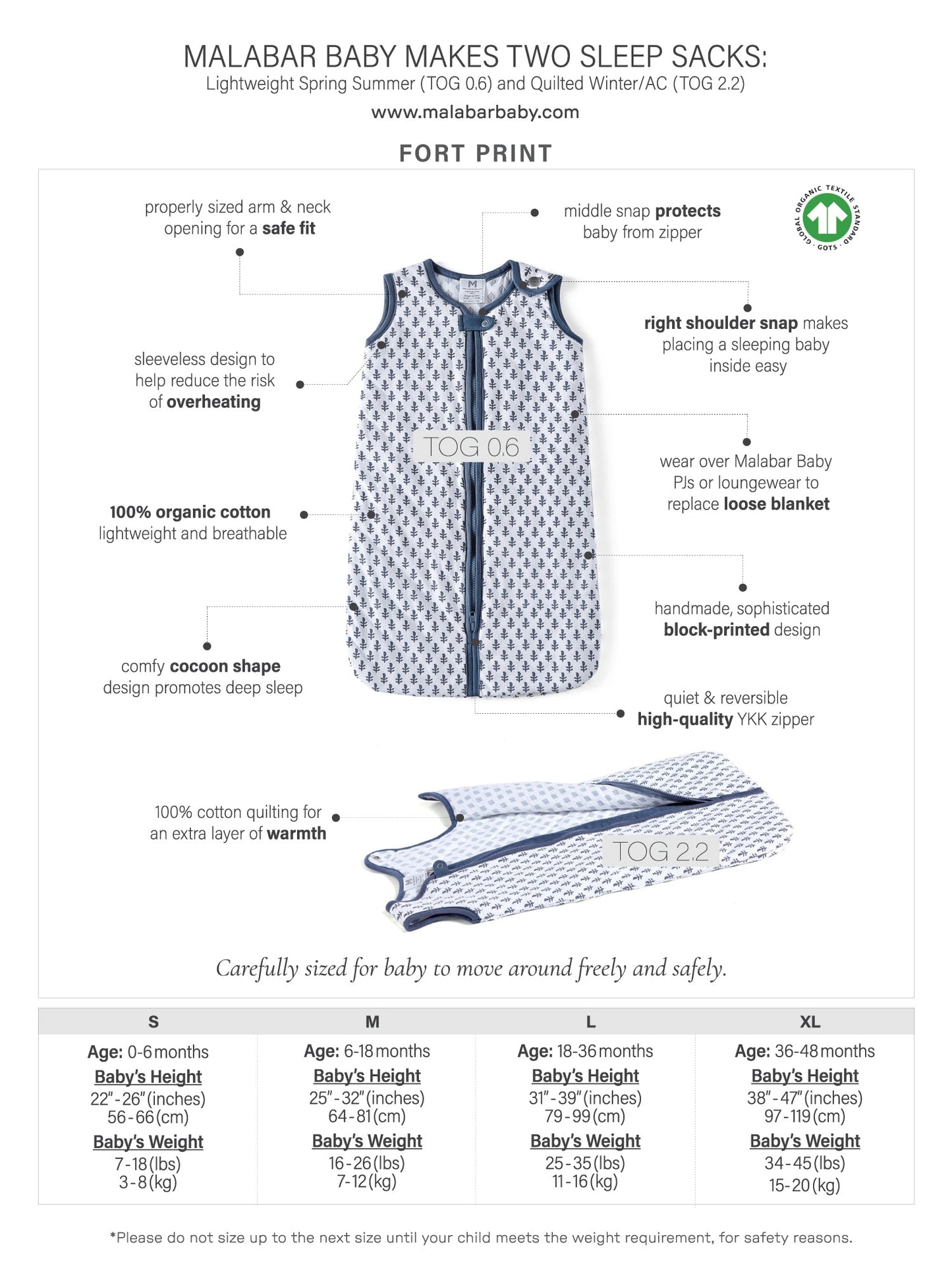 Fort Wearable Baby Sleep Bag (Quilted)
