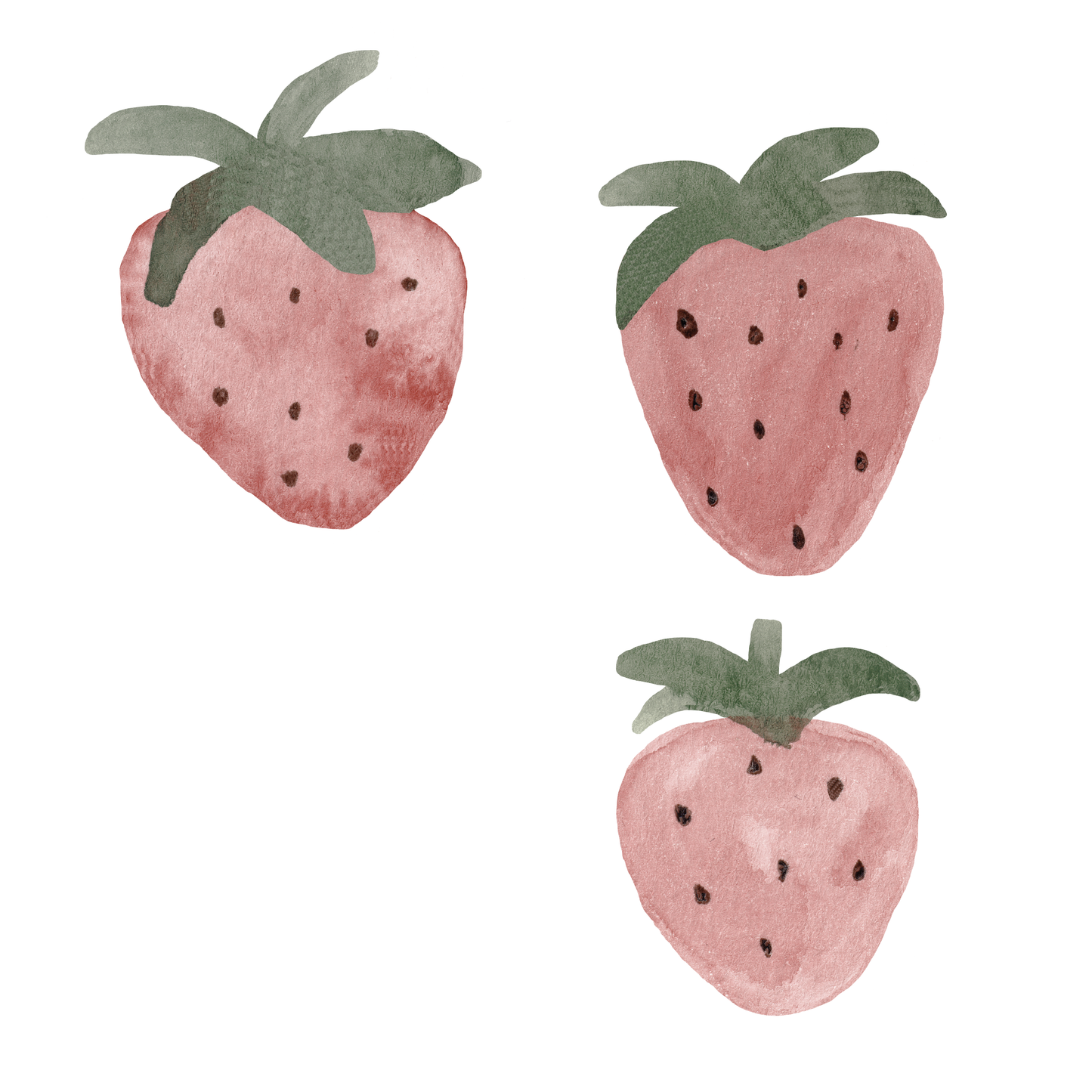 Muted Pink Strawberry Wall Decals