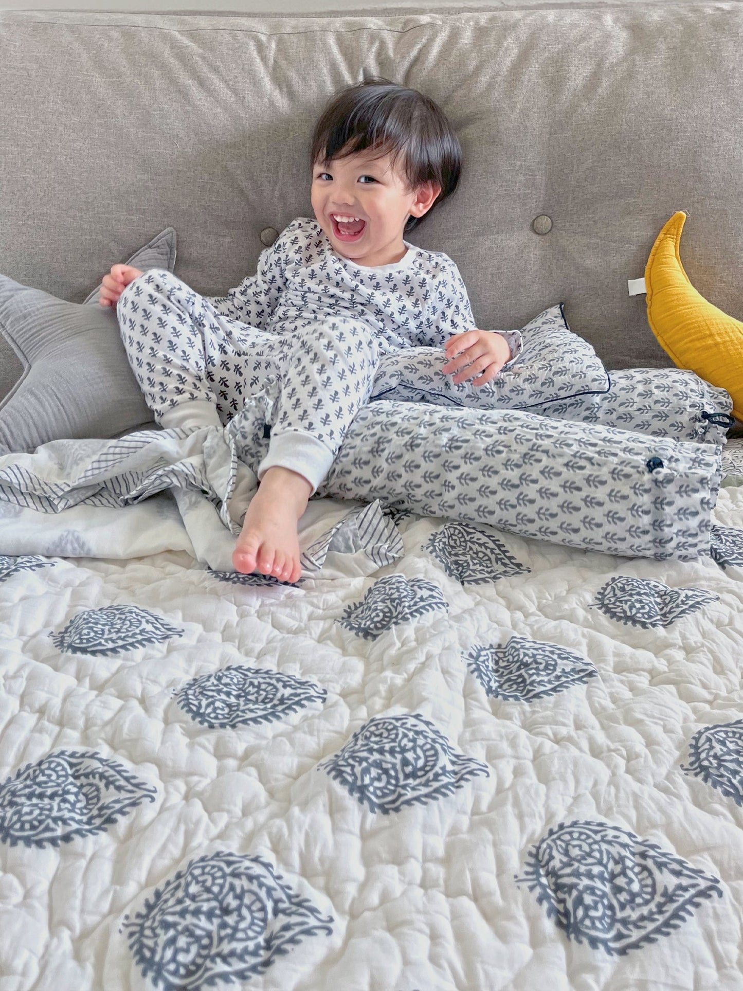 Block-Print Crib Quilt in Fort