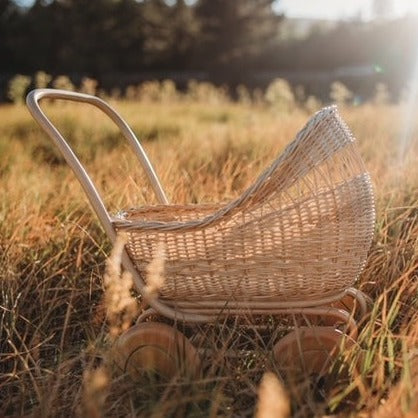 Rattan Doll Pram Stroller